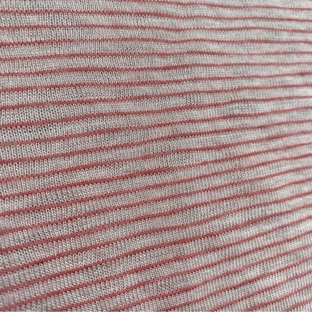 Loft pink and red striped balloon short sleeve soft tee size medium petite - Picture 3 of 5